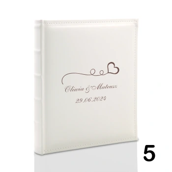 Album ślubny, wklejany, 60 kremowych stron, personalizowany, 12 wzorów